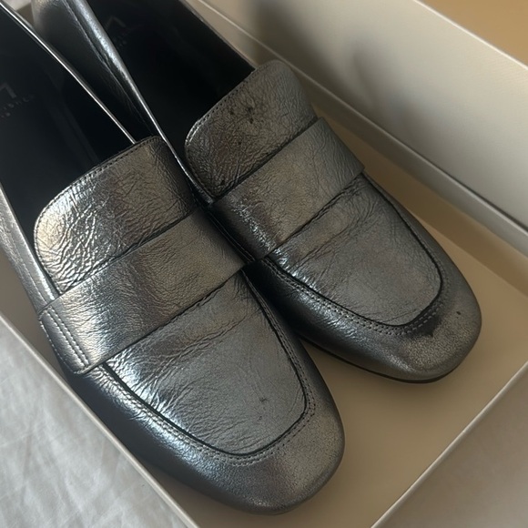 MARC FISHER LTD Leather Hudson Silver Loafers, 7.5 - Picture 12 of 12